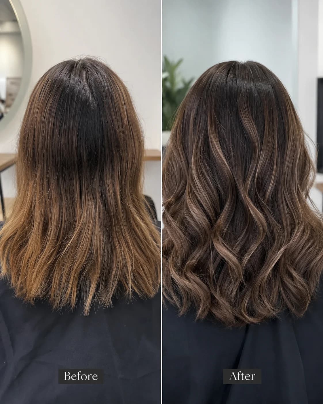 Colour Refresh — before and after result at SNC Beauty Peaks