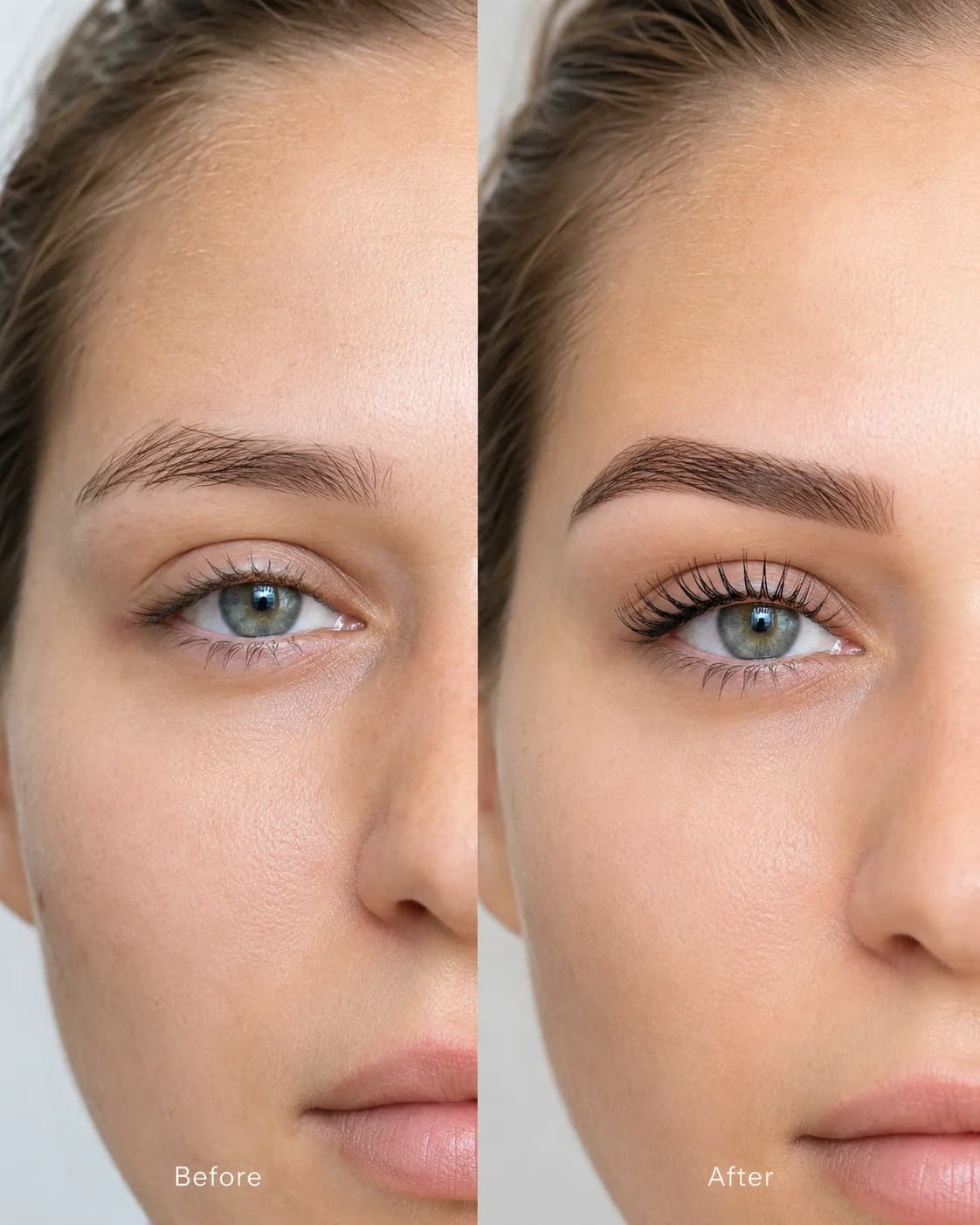 Brow & Lash Enhancement — before and after result at SNC Beauty Peaks